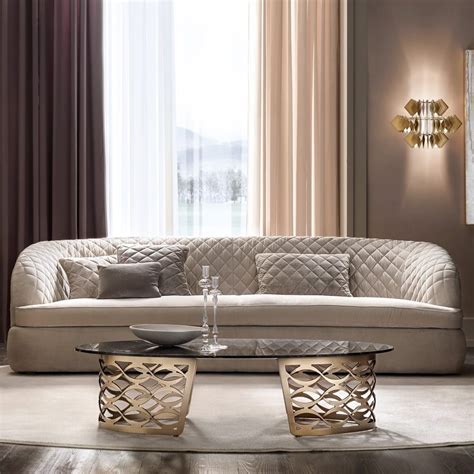 Modern Italian Designer Quilted Nubuck Leather Sofa Italian Sofa