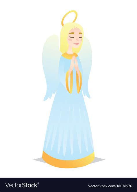 Angelic Girl Cute Young Woman In Style Of Angel Vector Image