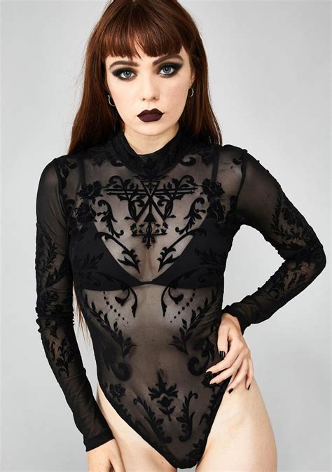 solemn seductress sheer bodysuit gothic outfits goth outfits sheer bodysuit