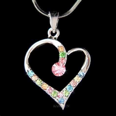 Swarovski Crystal Cute Love Rainbow Heart Valentine Lover Etsy