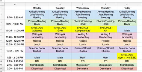 Our Class Schedule