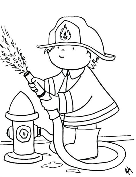 Firefighter Coloring Page At Free Printable