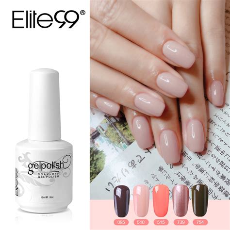 buy elite99 15ml nude color series uv gel nail polish soak off base no wipe top