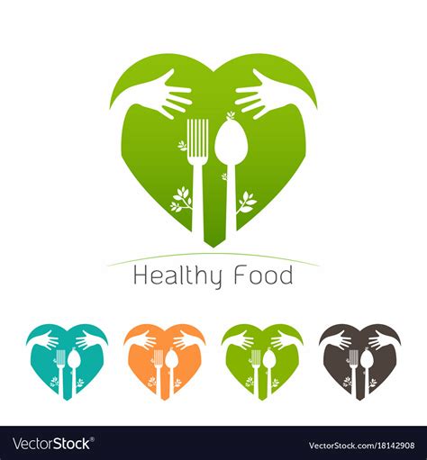 Healthy Food Logo Template Royalty Free Vector Image
