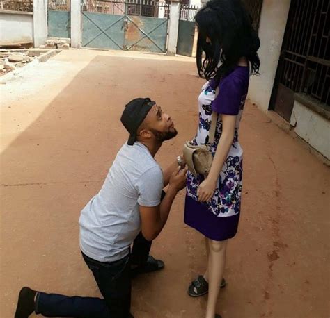 nigerian man kneels to propose to his mannequin sex doll yabaleftonline