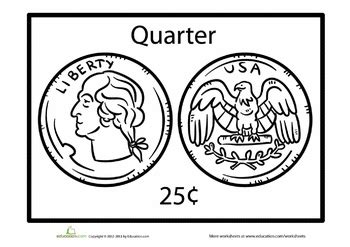 The quarters were struck in the same order as the states' birthdays, as listed below. Quarter | Worksheet | Education.com | Kindergarten money ...