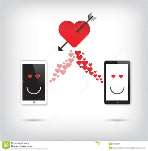 Mobile Phone With Heart And Arrow Vector Icon Stock Vector