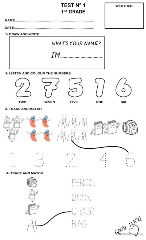 First Grade Test English Esl Worksheets Pdf And Doc