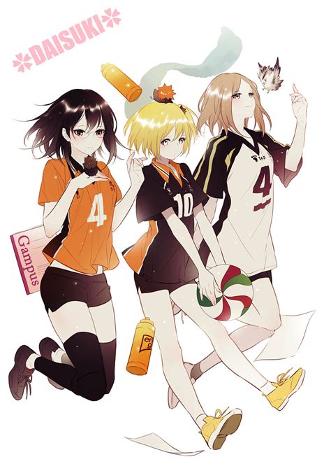 Shimizu Kiyoko Yachi Hitoka And Shirofuku Yukie Haikyuu Drawn By Yasai Getsu Danbooru