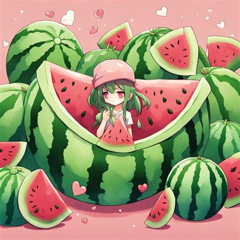 cute kawaii watermelons in love ai generated artwork nightcafe creator