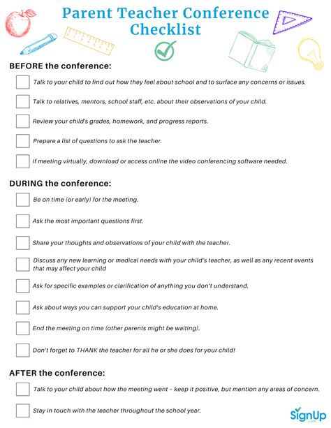 Parent Teacher Conference Checklist And Tips For Parents