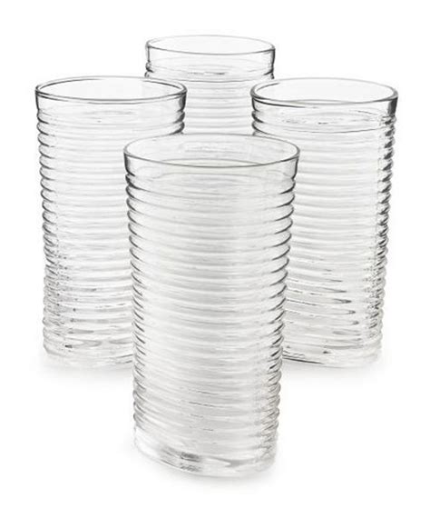 The Cellar Closeout Set Of 4 Clear Ribbed Highball Glass Created For Macy S And Reviews