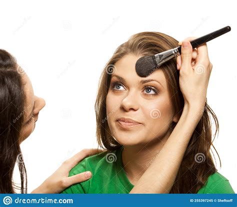 Woman Applying Blusher Stock Image Image Of Blusher 255397245