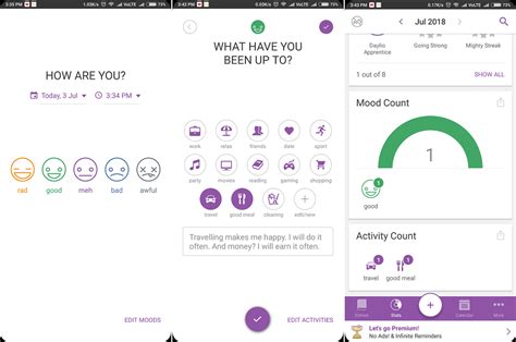 The app has a reminder system that will not let to forget to make a new record about the state of mind. 7 Best Mood Tracker Apps For Android And iPhone | TechUntold