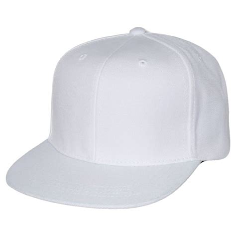 Solid Color Retro Flat Bill Snapback Baseball Cap One Size White