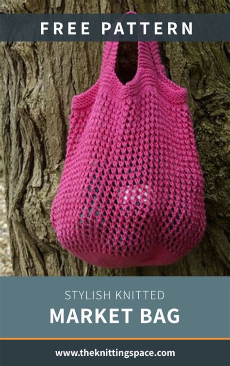 Stylish Knitted Market Bag Free Knitting Pattern