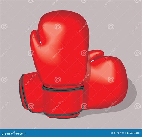 Red Vector Boxing Gloves Realistic Illustration Stock Vector