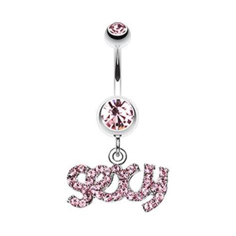 Light Pink Sexy Sparkle Belly Button Ring Rebel Bod