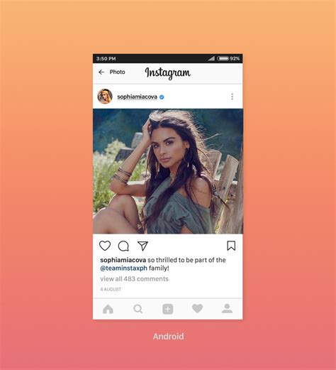 Free Instagram Feed Screen Ui Mockup 2017 Iphone And Android Layouts