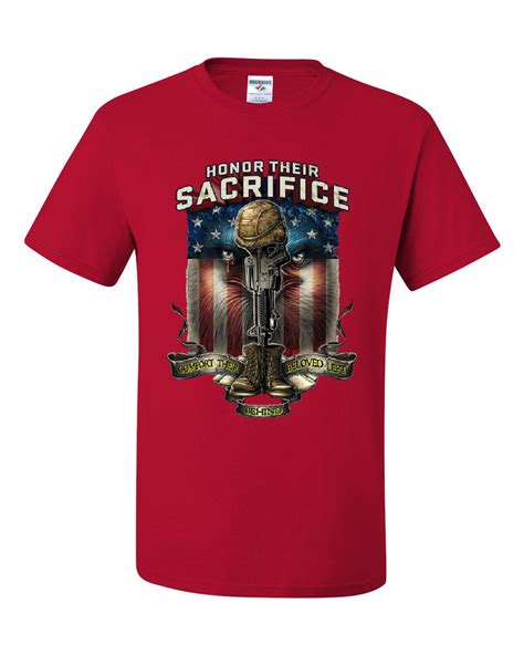 Honor Their Sacrifice T Shirt Pow Mia Military Remembrance Army Tee