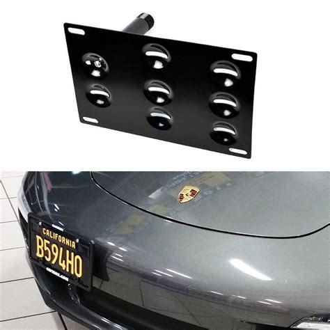 Ijdmtoy Front Bumper Tow Hole Adapter License Plate Mounting Bracket