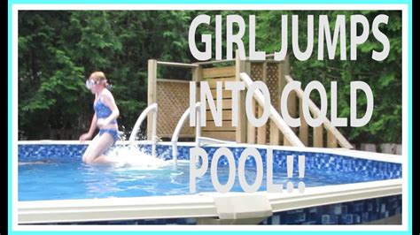 Girl Jumps Into Cold Pool Itsjustmylifeca Youtube