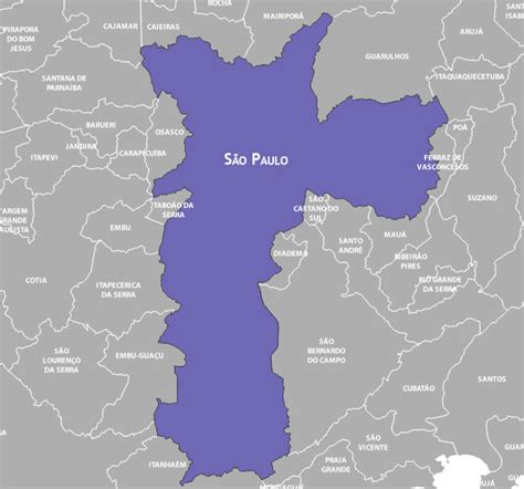 Munic Pio De S O Paulo Mapa Sao Paulo Bairros Mapa Da Cidade Mapas Em Branco Para Colorir Da