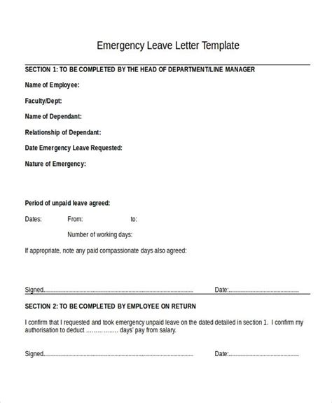 Leave Letter Formats 24 Free Printable Word Pdf And Text Letter