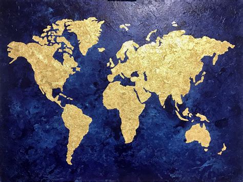 Map Canvas Painting World Map Painting World Map Canvas World Map