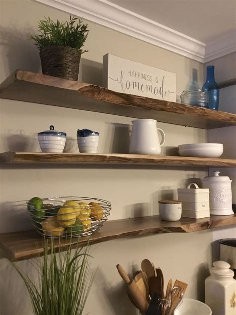 Black walnut live edge shelves | Dining room shelves, Open concept