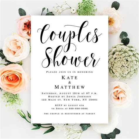 couples shower invitation template wedding shower invitation etsy