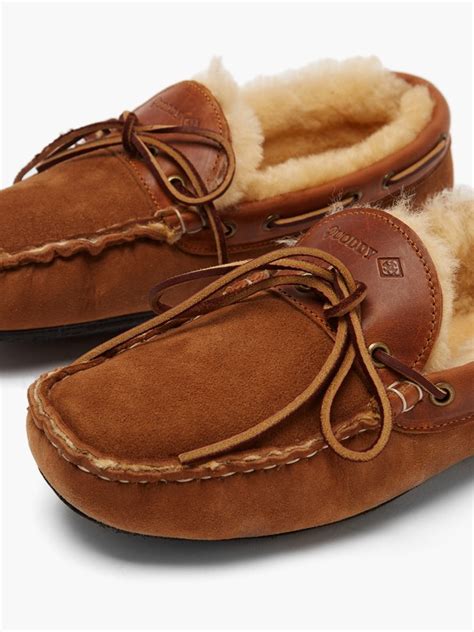 Fireside Suede And Shearling Slippers Quoddy Matchesfashion Uk