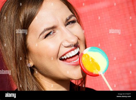 Babe Girl Licking Lollipop Hi Res Stock Photography And Images Alamy