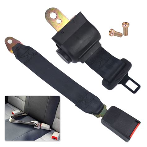 Citall Black 2 Point Retractable Car Auto Seat Safety Lap Belt Strap