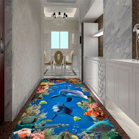 Underwater World Custom 3d Flooring Murals 3d Stereo Bedroom Living