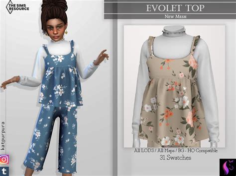 The Sims Resource Evolet Top Sims 4 Cc Kids Clothing Sims 4 Mods