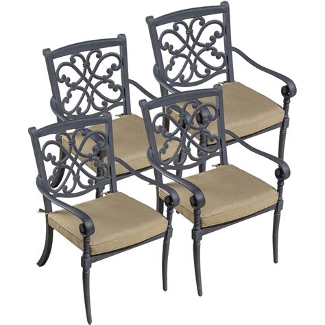 Camellia Cast Aluminum Patio Dining Chair Set By Lakeview Outdoor