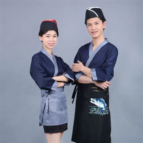 Unisex Japan Style Chef Uniform Japanese Chef Service Kimono Work Clothes Uniform Chef Jackets