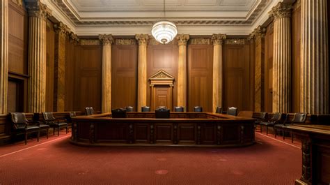 Courtroom An Empty With High Ceilings And Columns Backgrounds Psd