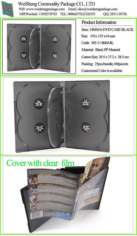 14mm Black 6 Dvd Case With 1 Traydvd Casedvd Box Cd Casecd Boxcard