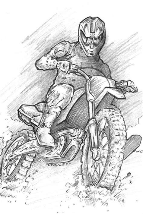 How To Draw A Dirt Bike Bike Drawing Bike Sketch Motorcycle Drawing
