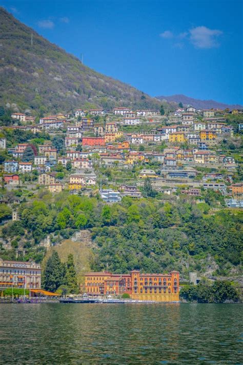 Italy Lombardy Como Lake And City Landscape View Stock Image Image