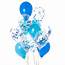 Pack Of 14 Peacock Blue Confetti Balloons By Bubblegum 