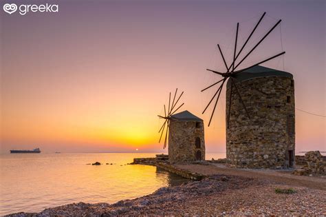 Windmills In Chios Greece Greeka