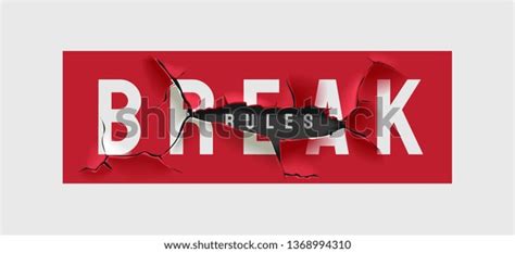 Break Rules Slogan Sign Broken Illustration Stock Vector Royalty Free