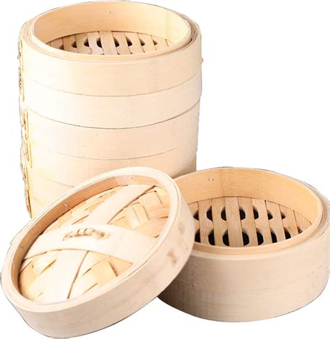 Bamboo Steamer Basket With Lid 4 Tiers Chinese Food Steamers Durable