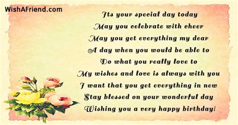 When i open it up, it is a small. Its your special day today , Happy Birthday Poem