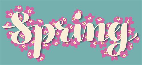 Spring Lettering With Flowers 830198 Vector Art At Vecteezy