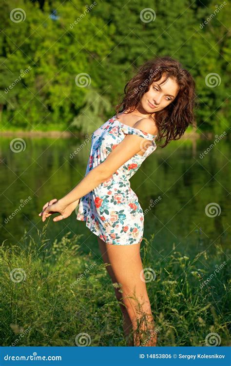 Woman Posing Outdoors Stock Photo Image Of Person Lake