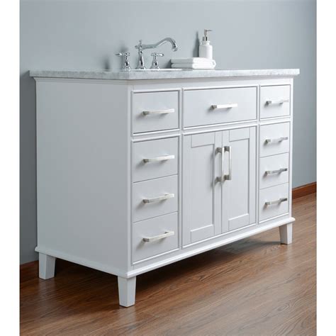 Some of the most reviewed products in white bathroom vanity tops are the home decorators collection 37 in. Stufurhome Leigh 48 Inches White Single Sink Bathroom ...